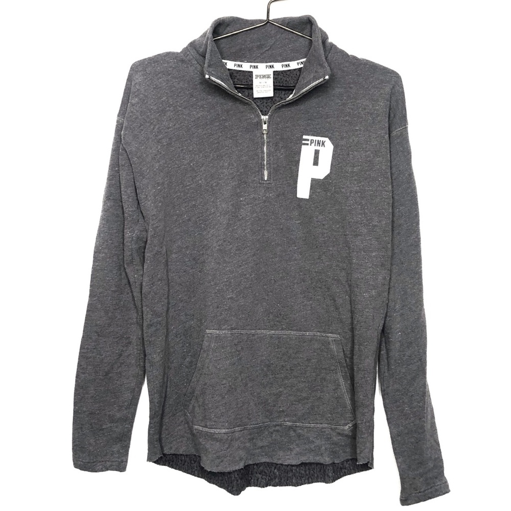 Pink Victoria’s Secret Half Zip Graphic Sweatshirt